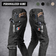 Firefighter France Pantalon cargo en polaire pour homme – Avec poches à rabat, coupe droite, chaud et confortable pour le travail et les activités de plein air.