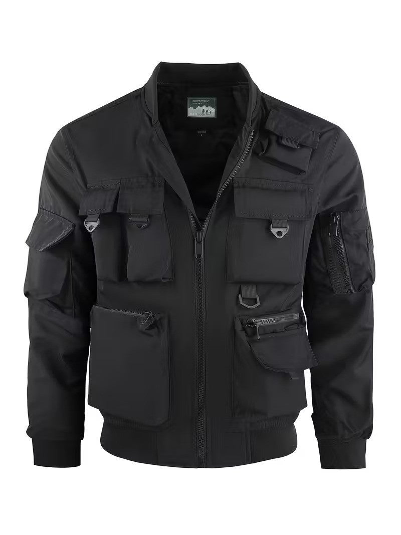 Firefighter Austria custom Herren Bomberjacke – Leichtes Arbeitsjacke mit Stehkragen und Mehreren Taschen