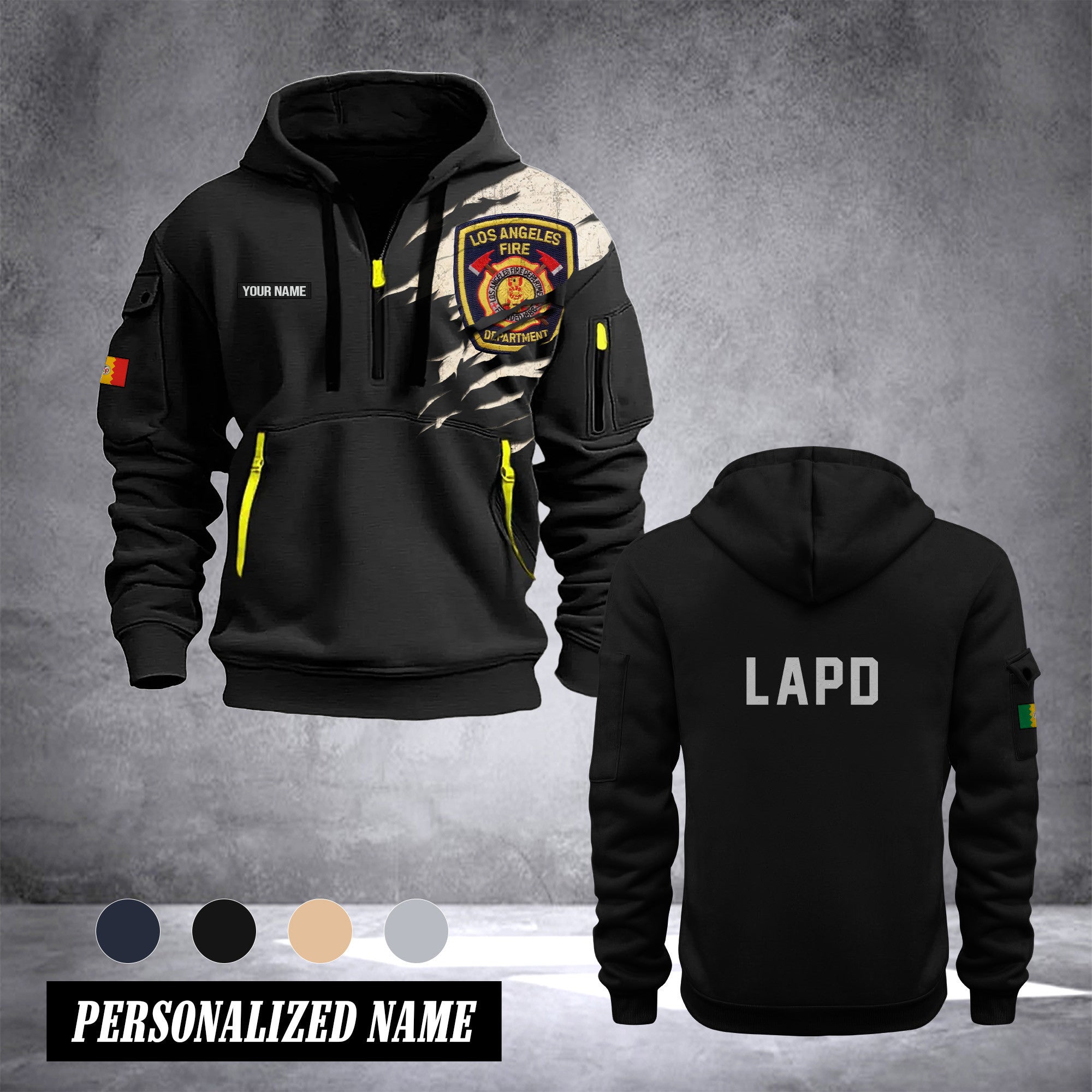 Los Angeles Firefighter customize Hoodie Half Zipper 0909
