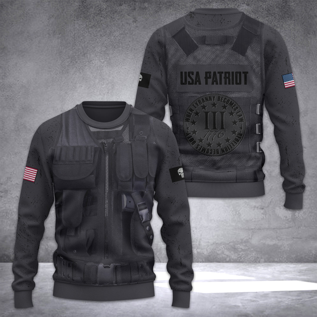 USA tatical Ugly Sweater Customize 3d printed