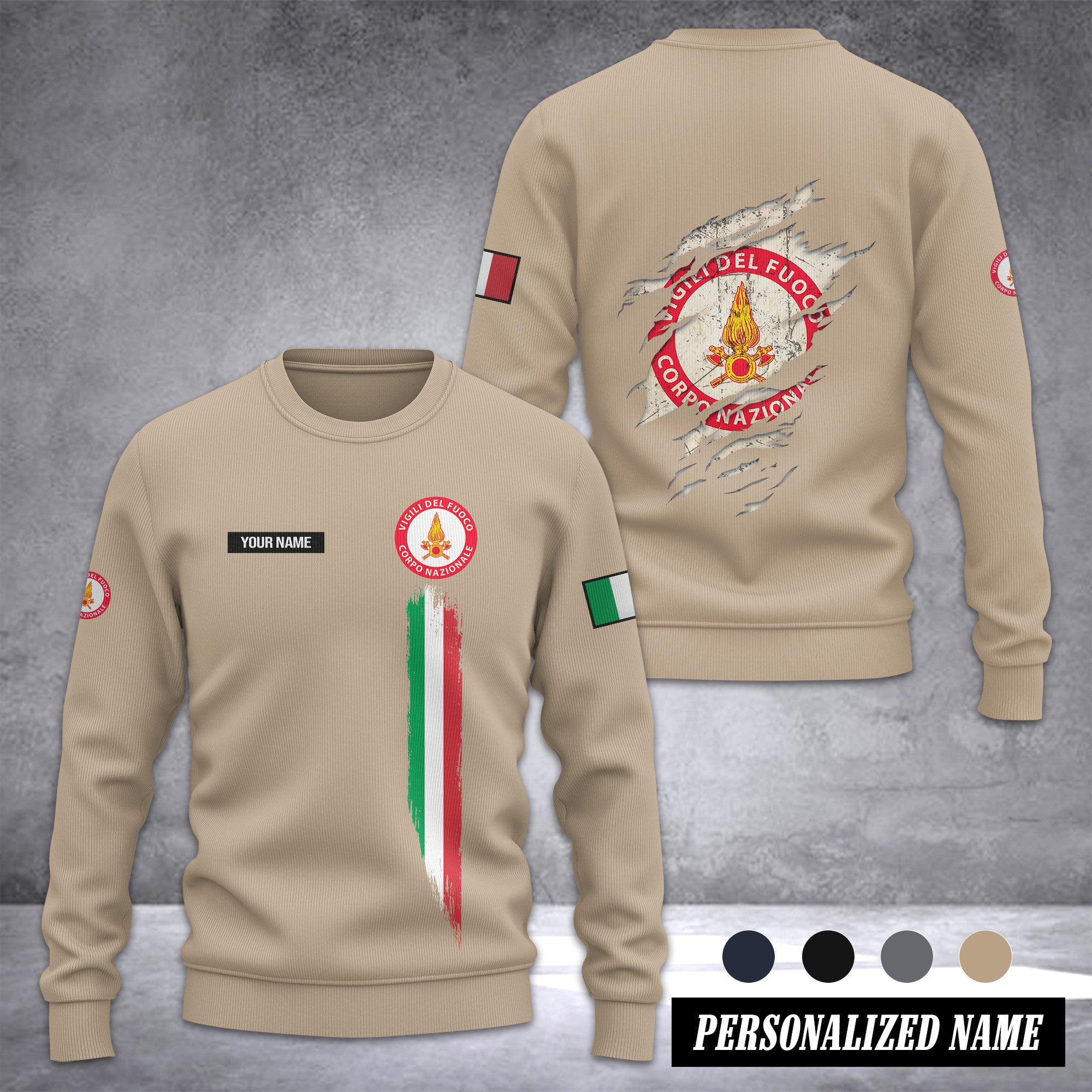 Firefighter Italy Ugly Sweater Customize 3d printed 2