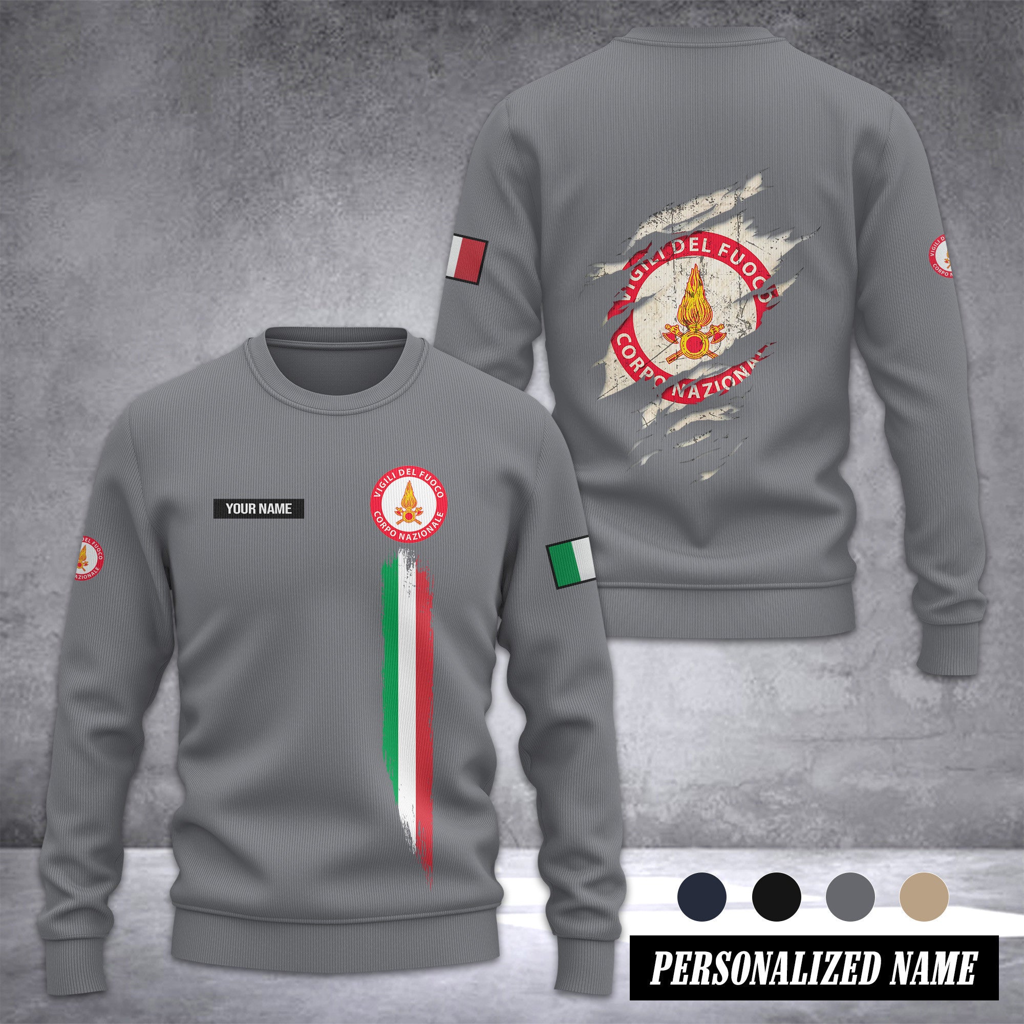 Firefighter Italy Ugly Sweater Customize 3d printed 2