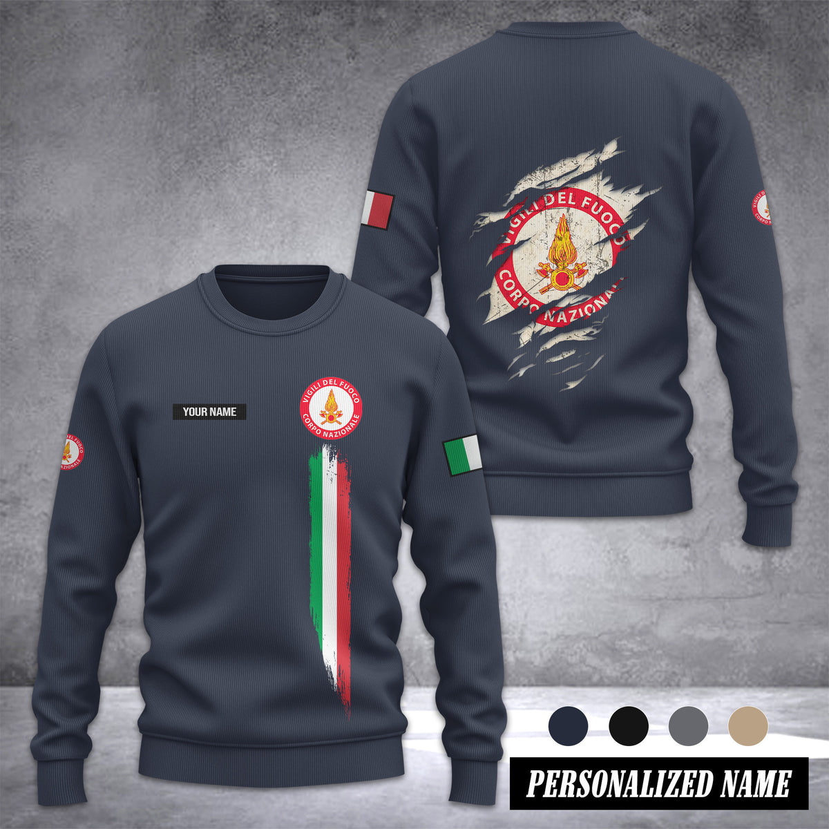 Firefighter Italy Ugly Sweater Customize 3d printed 2