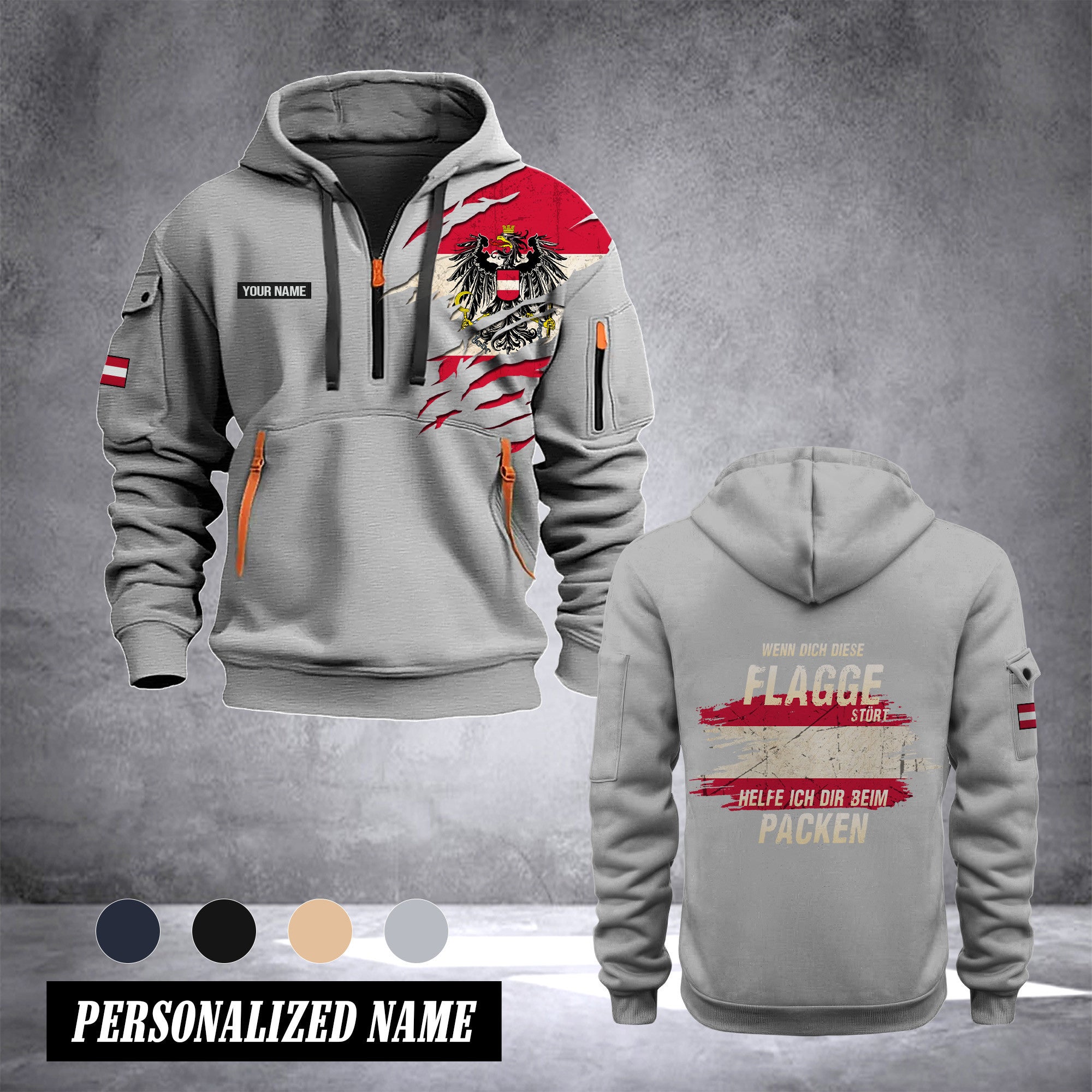 Austria customize Hoodie Half Zipper TH