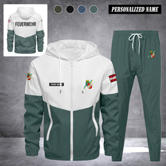 Firefighter Lower Austria Herren Trainingsanzug 2025 – Freizeit Jogginganzug mit Kapuze, Sportjacke & Hose, 2-teiliges Running Set