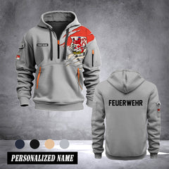 Firefighter Wuppertal Germany customize Hoodie Half Zipper 0909