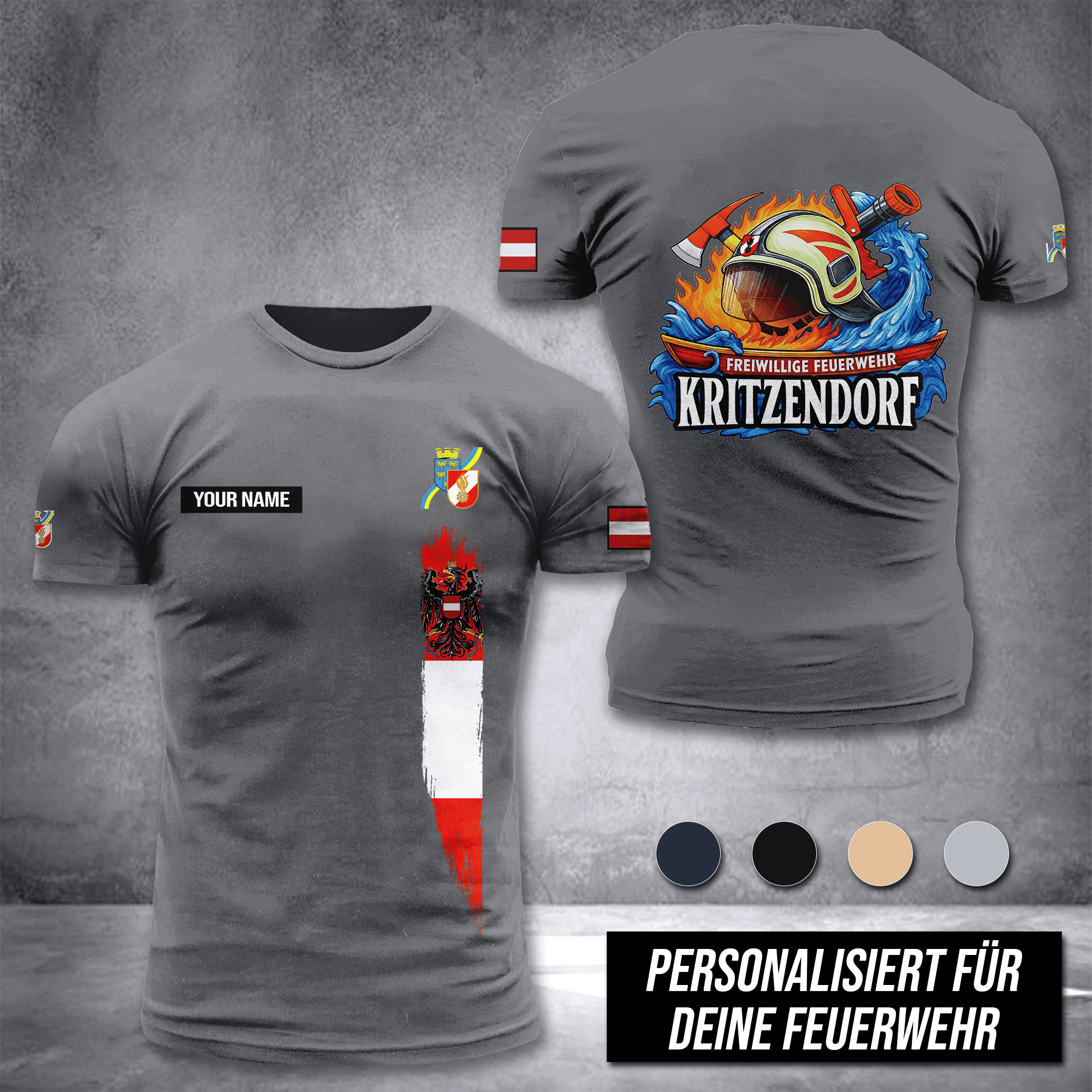 Firefighter Austria customize T-shirt 3d DPE