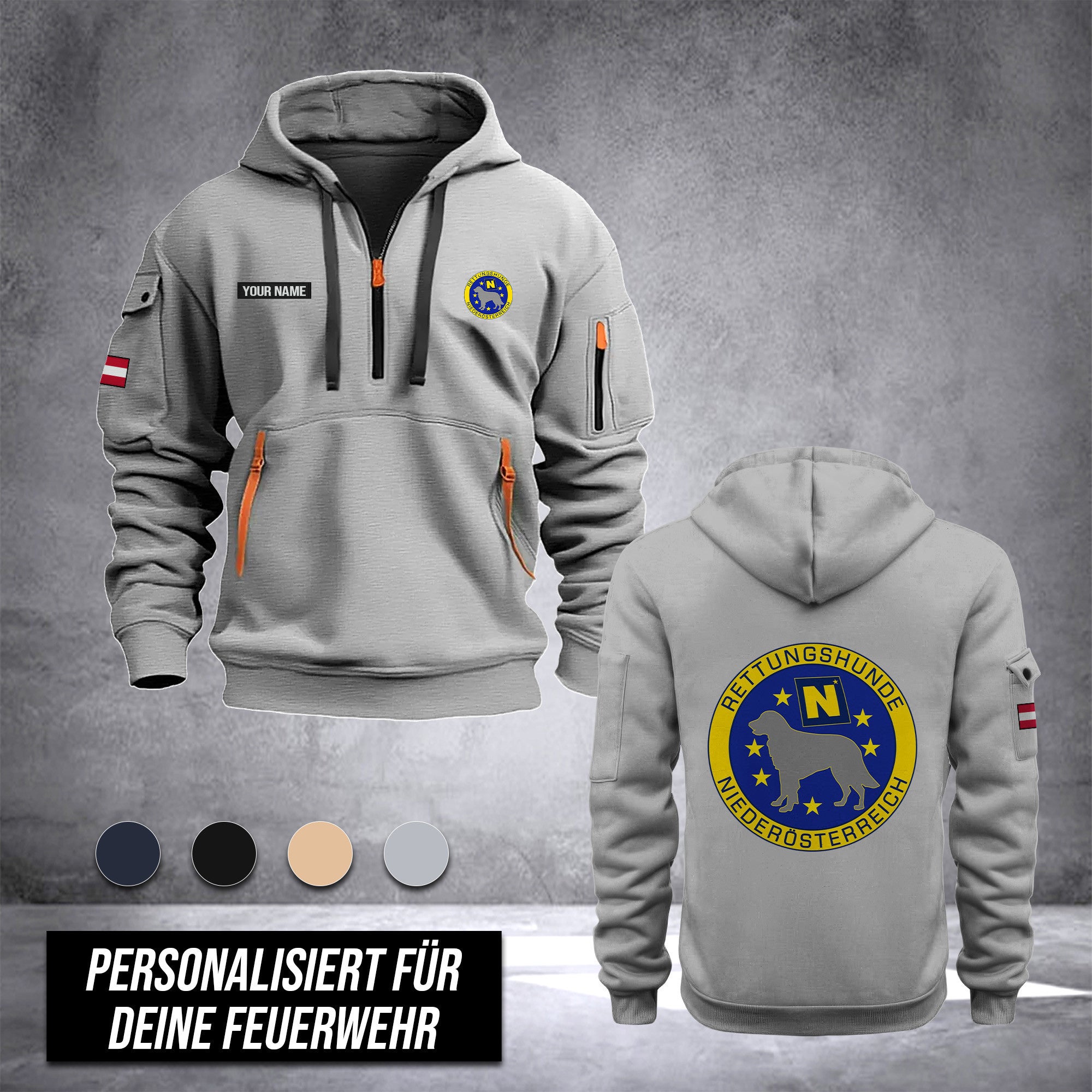 Rettungshunde Lower Austria customize Hoodie Half Zipper DPE