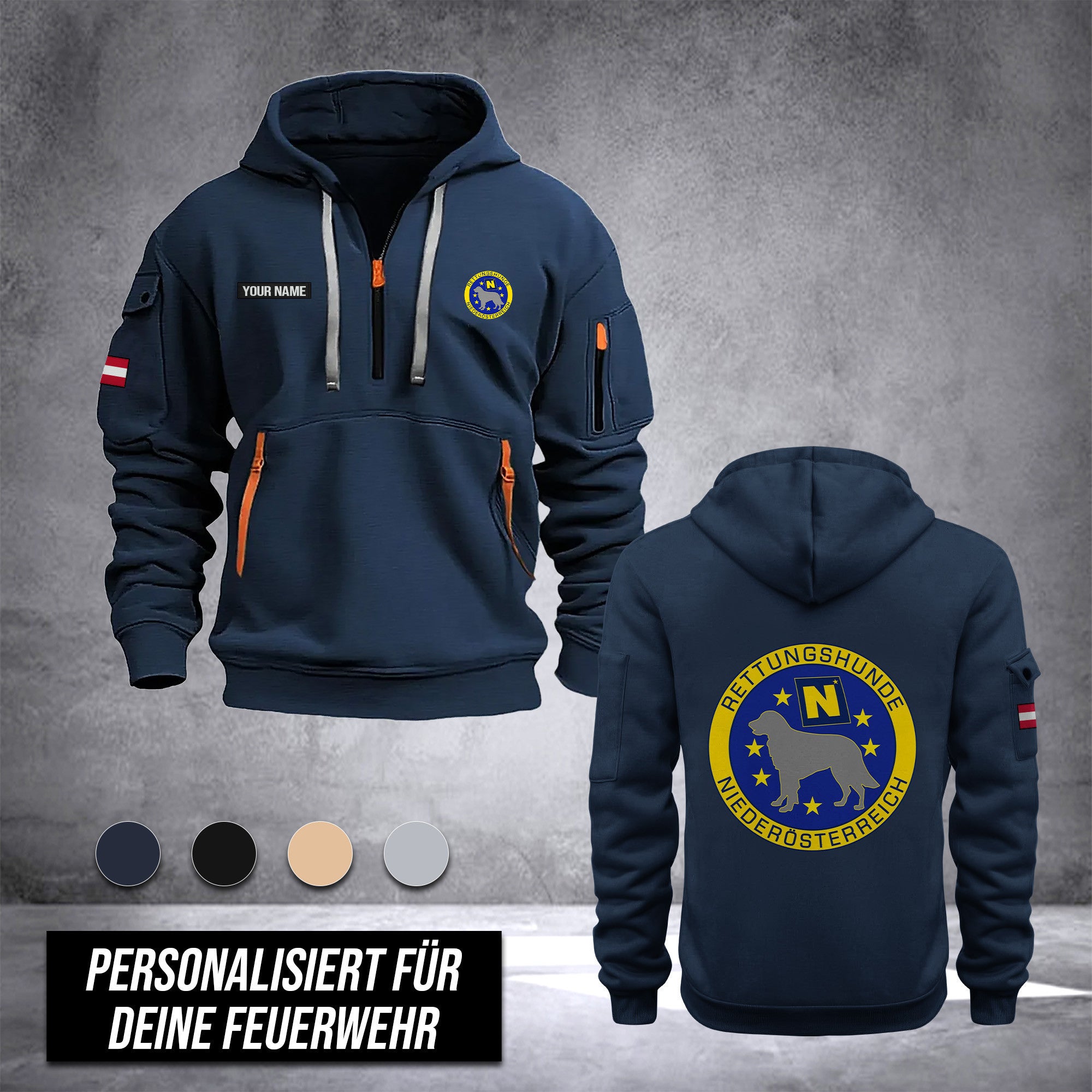 Rettungshunde Lower Austria customize Hoodie Half Zipper DPE