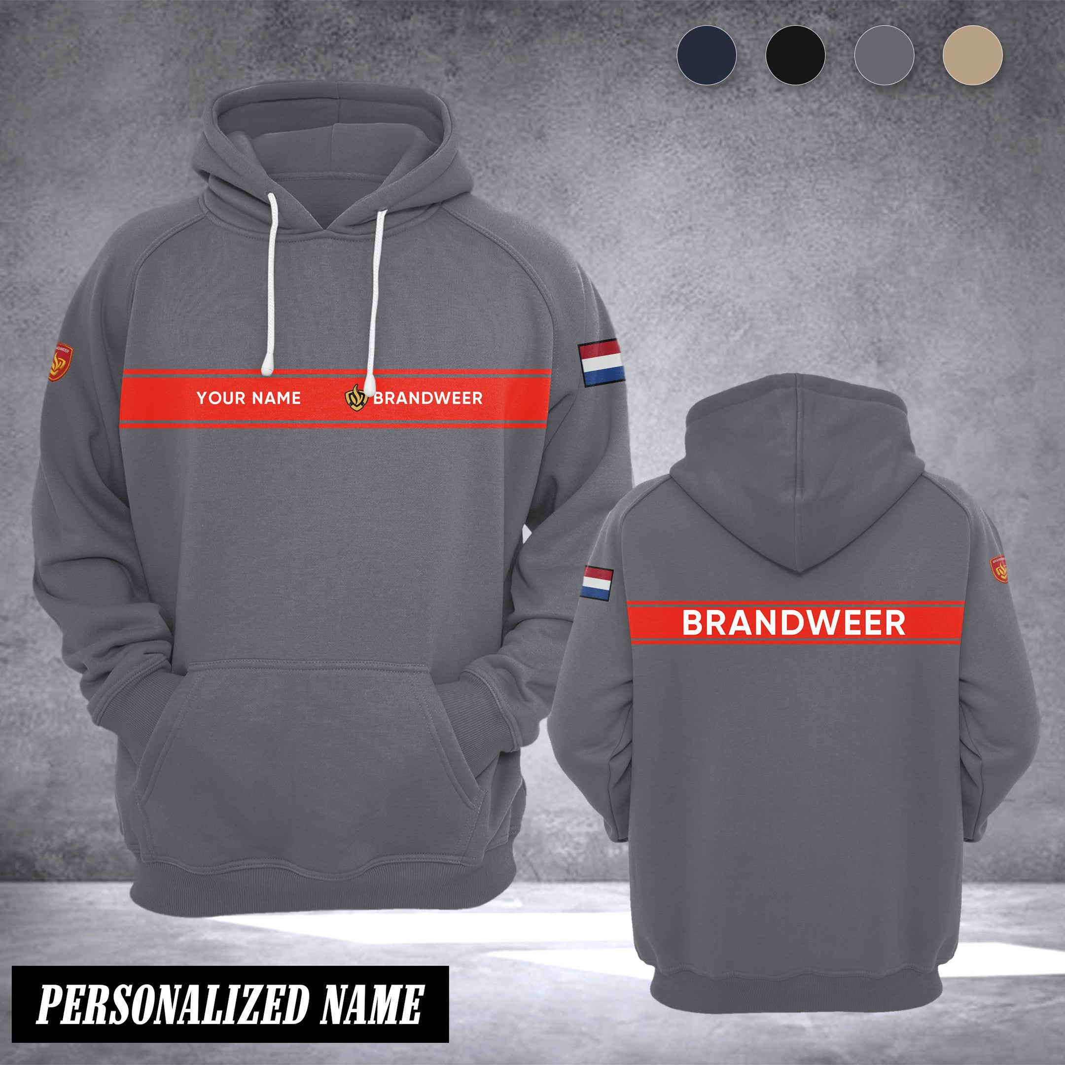 Firefighter Netherlands customize hoodie flag