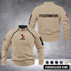 Firefighter Austria Taktischer Herren-Hoodie – Militärischer Outdoor-Pullover mit Reißverschluss, Langarm, Fleecefutter, winddicht und warm