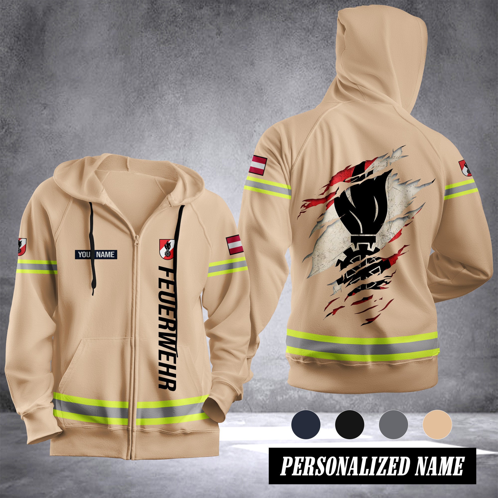 Firefighter Austria Fleece Zipper Hoodie 0909