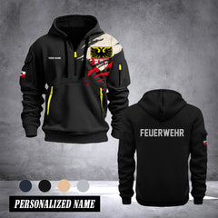 Firefighter Duisburg Germany customize Hoodie Half Zipper 0909
