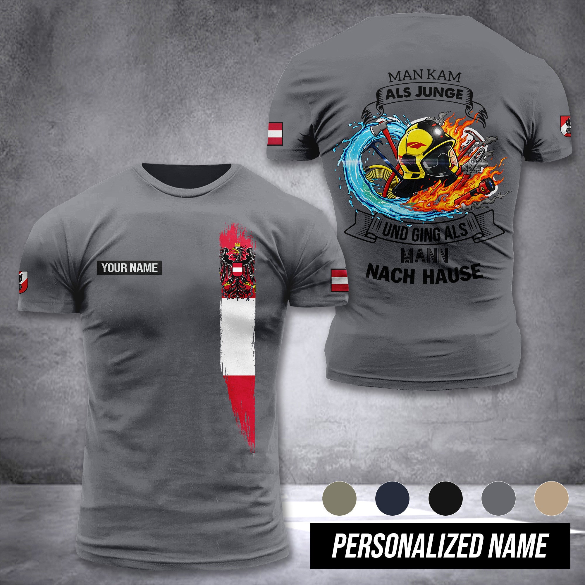 Firefighter Austria customize T-shirt 3d MAN