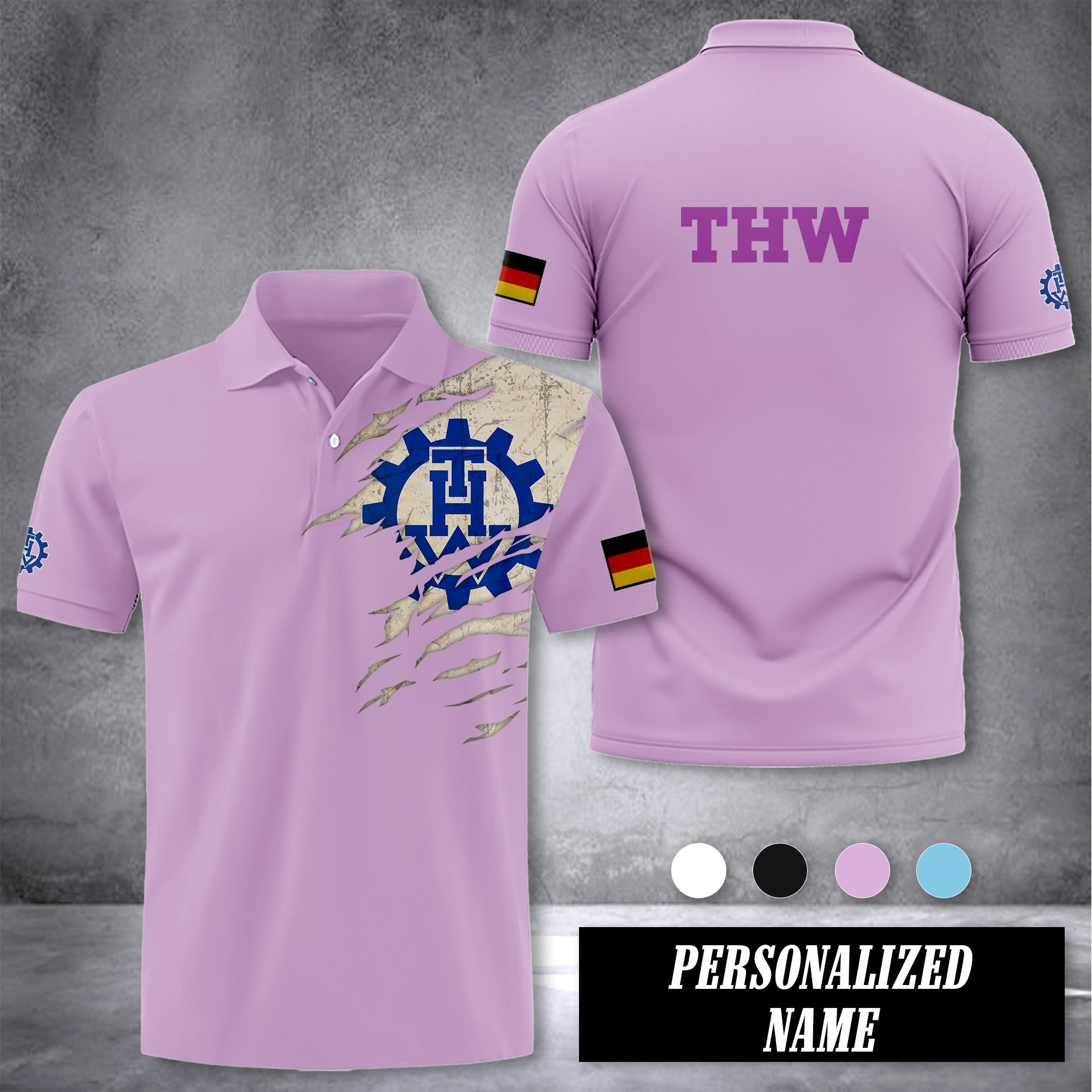 THW Germany customize polo back