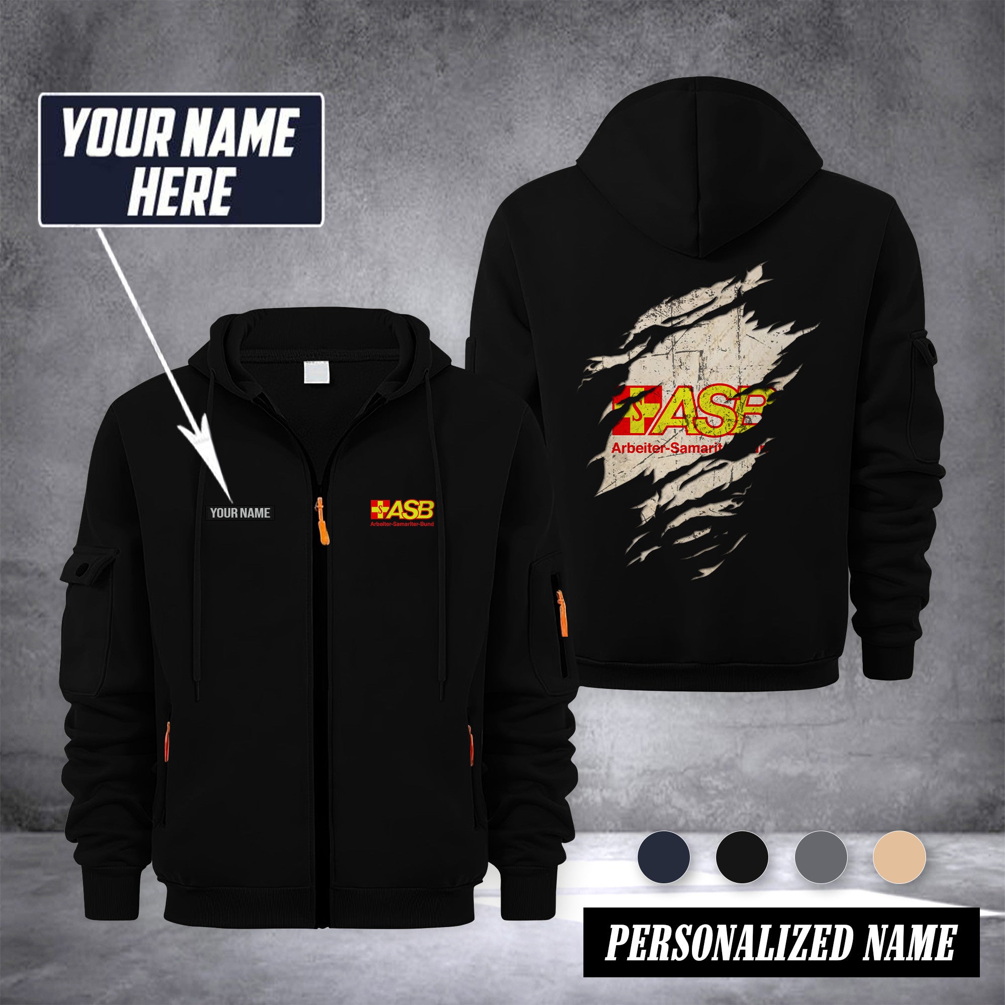Arbeiter Samariter Bund Germany customize Zipper cardigan jacket