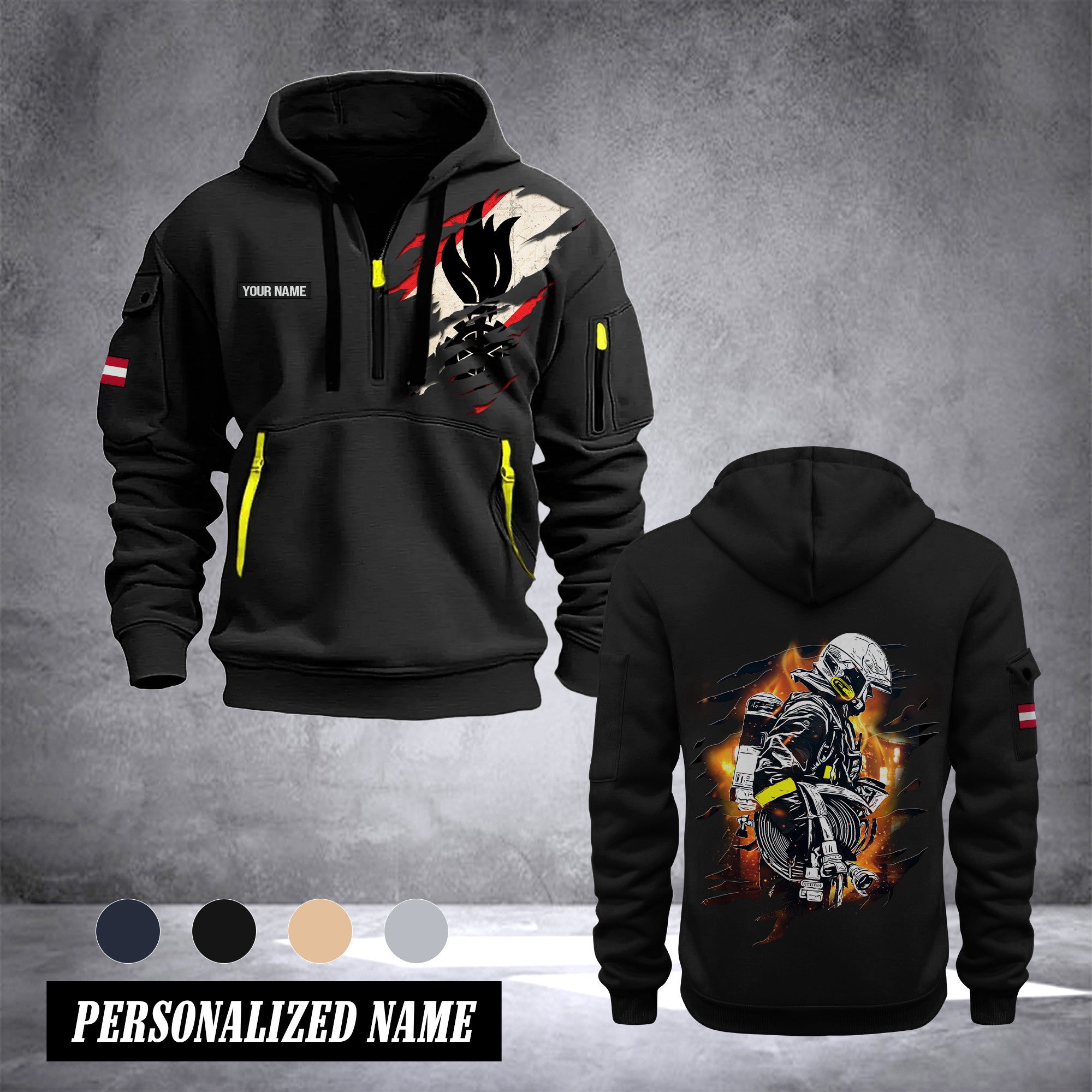Firefighter Austria customize Hoodie Half Zipper NLG