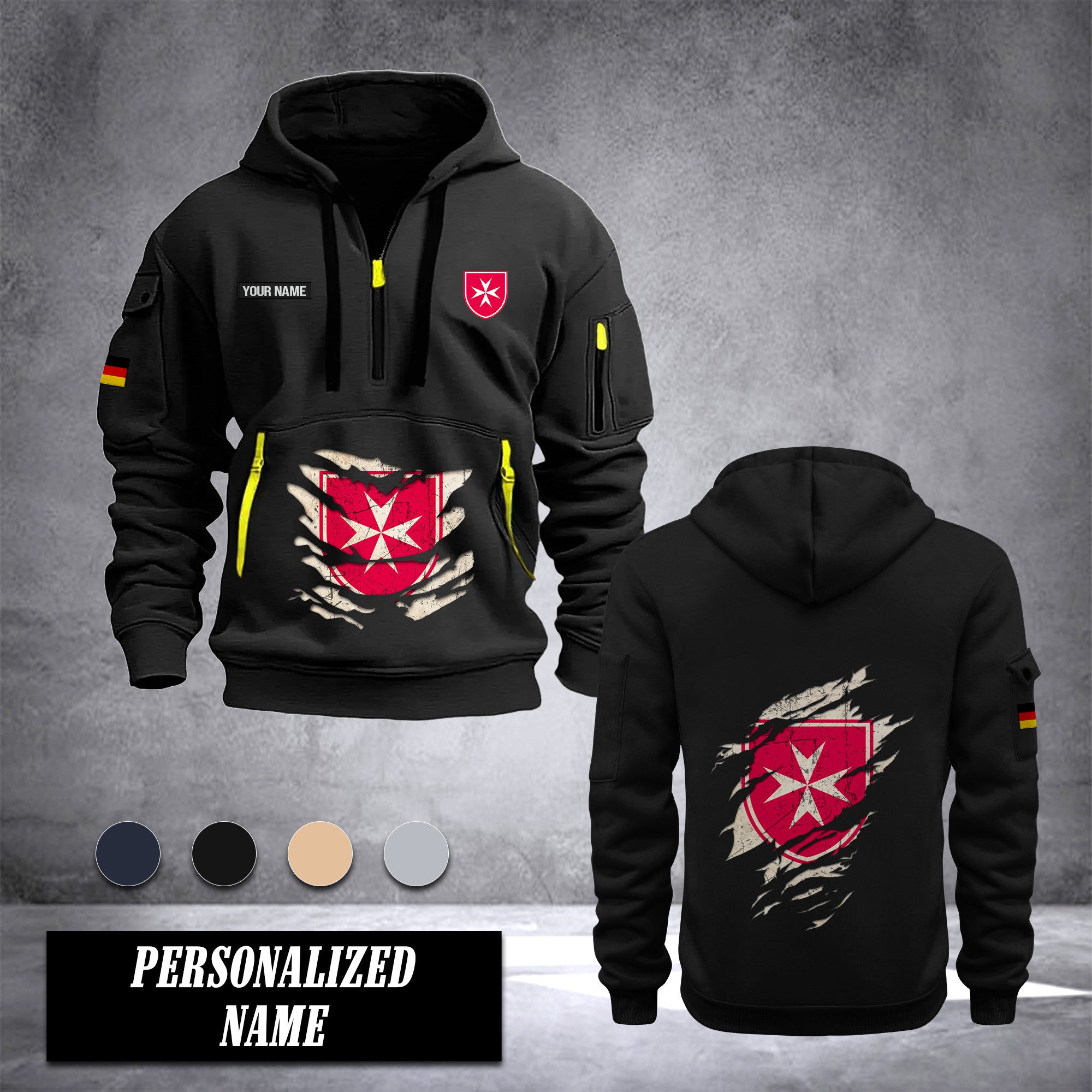 Malteser Germany customize Hoodie Half Zipper NLG