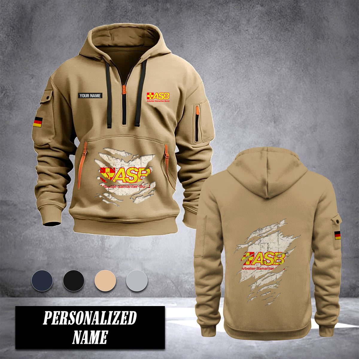 Arbeiter Samariter Bund Germany customize Hoodie Half Zipper NLG