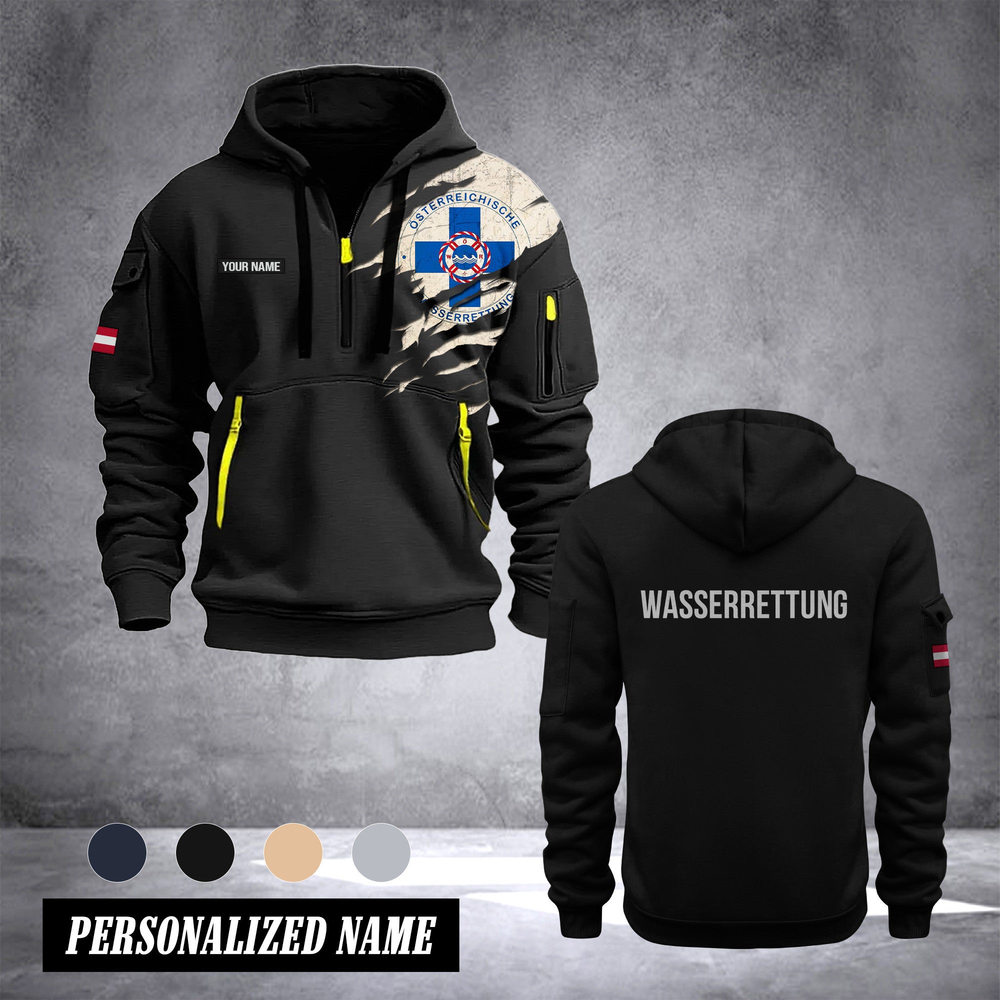 Wasserrettung Austria customize Hoodie Half Zipper 0909