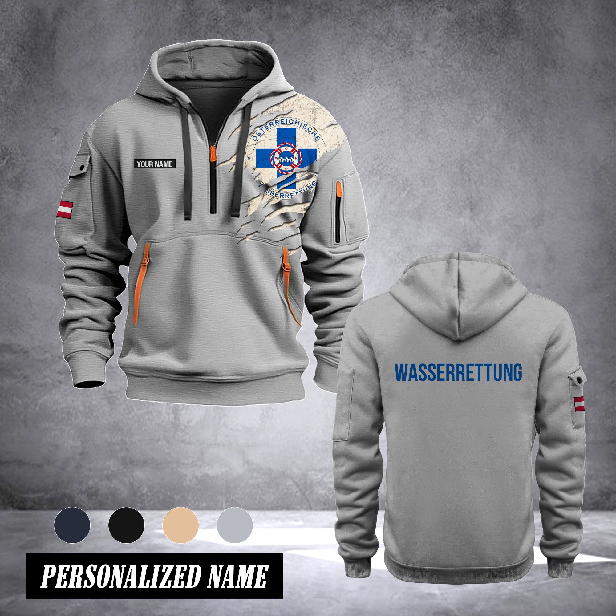 Wasserrettung Austria customize Hoodie Half Zipper 0909