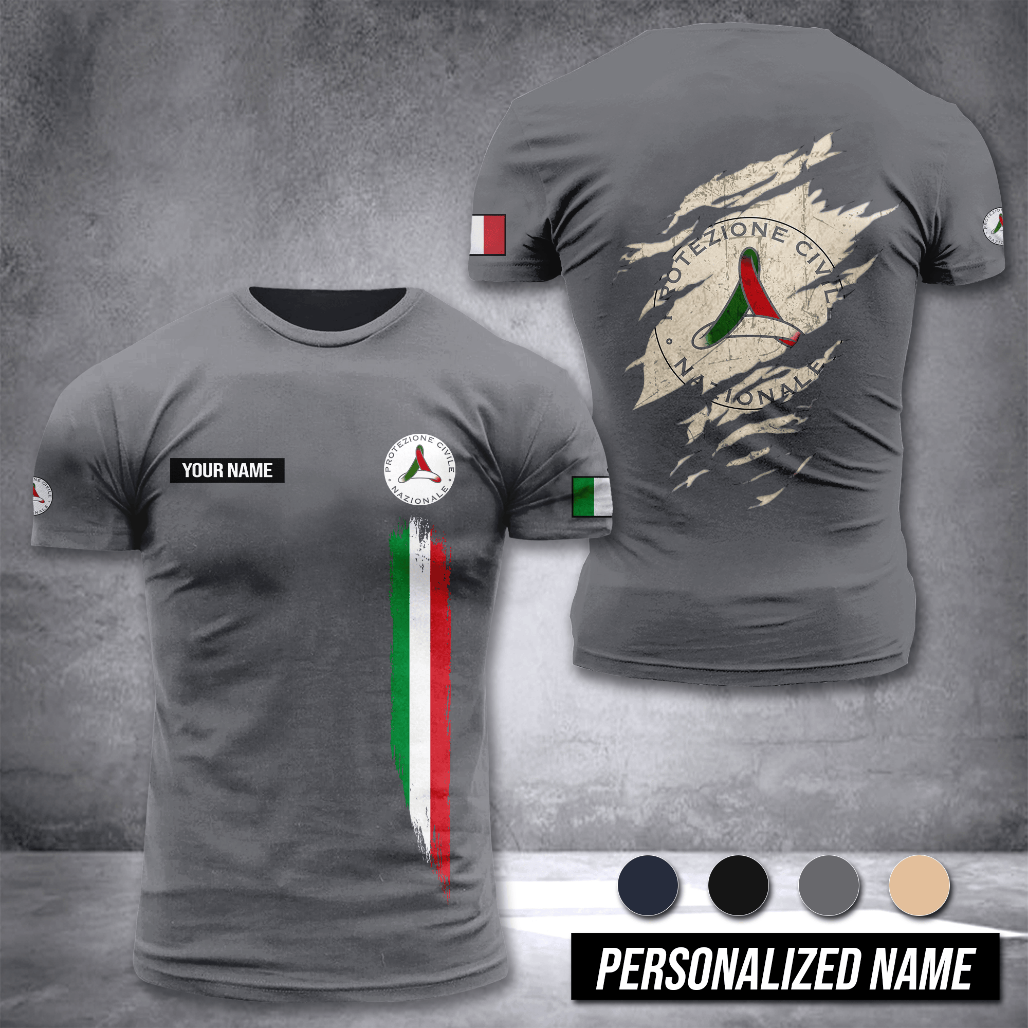 Protezione Civile Italy customize T-shirt 3d DUC