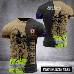Queensland Fire And Rescue Australia customize T-shirt 3d DUC
