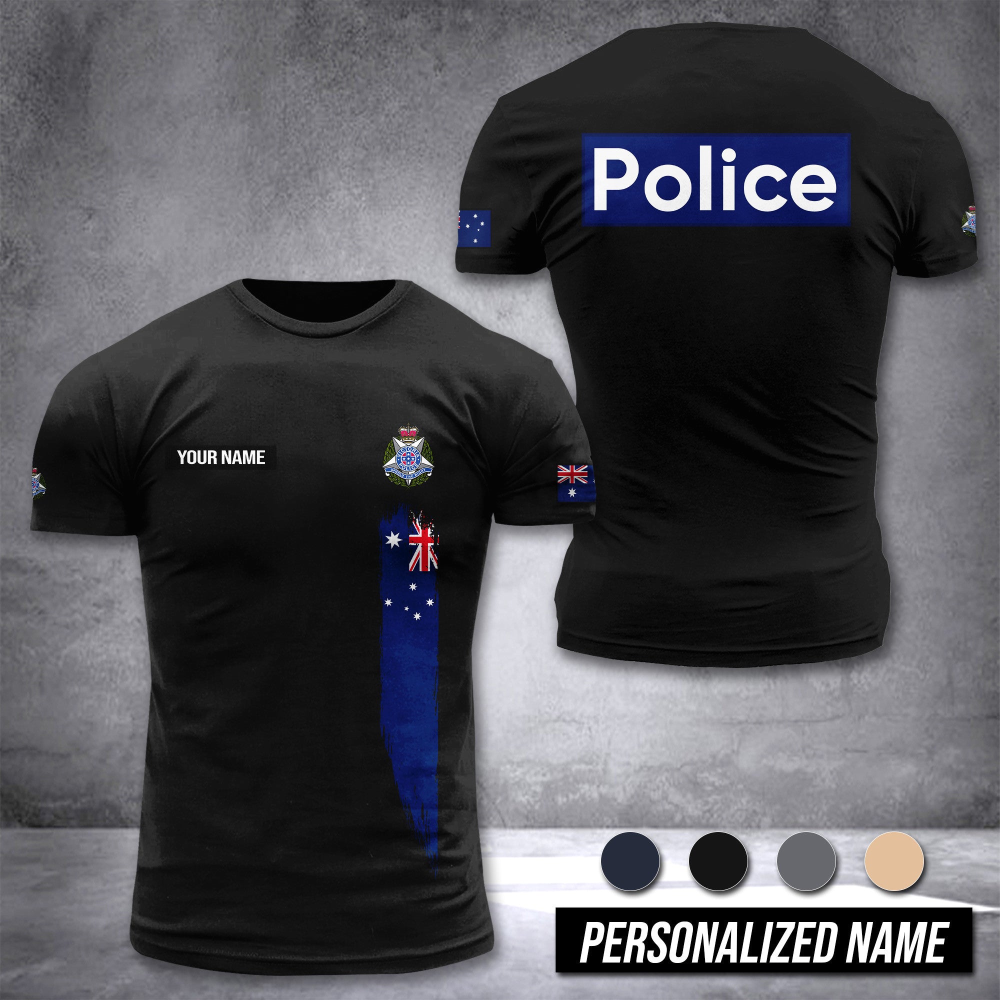 Victoria Police Australia customize T-shirt 3d DAH