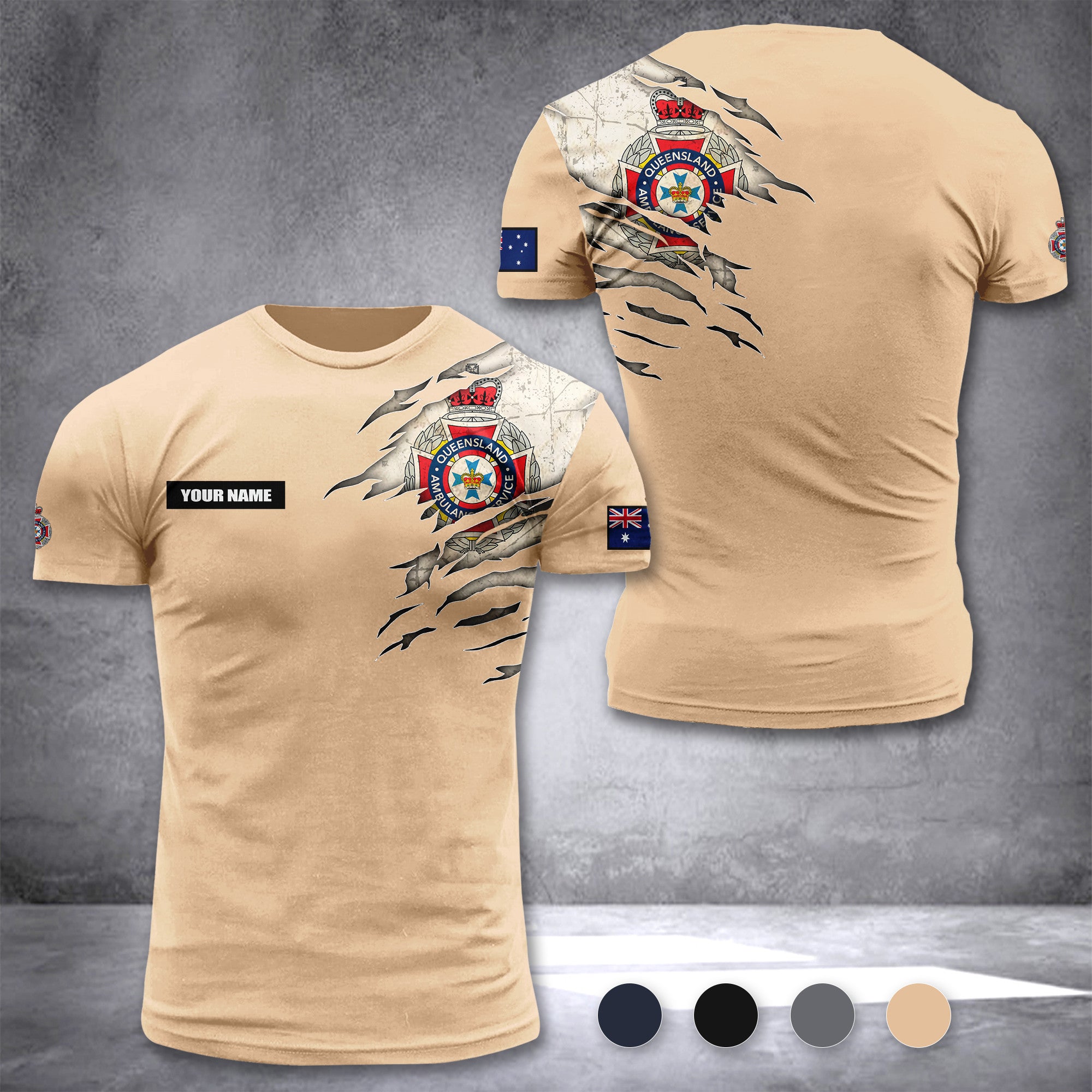 Queensland Ambulance Service customize T-shirt rack