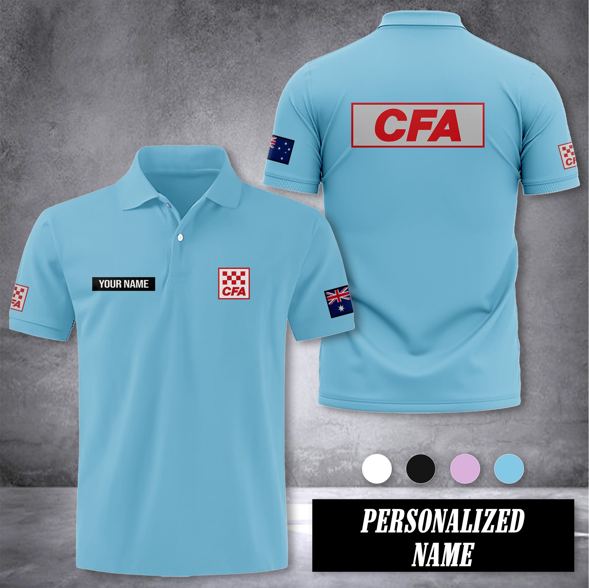 Country Fire Authority Australia customize polo back