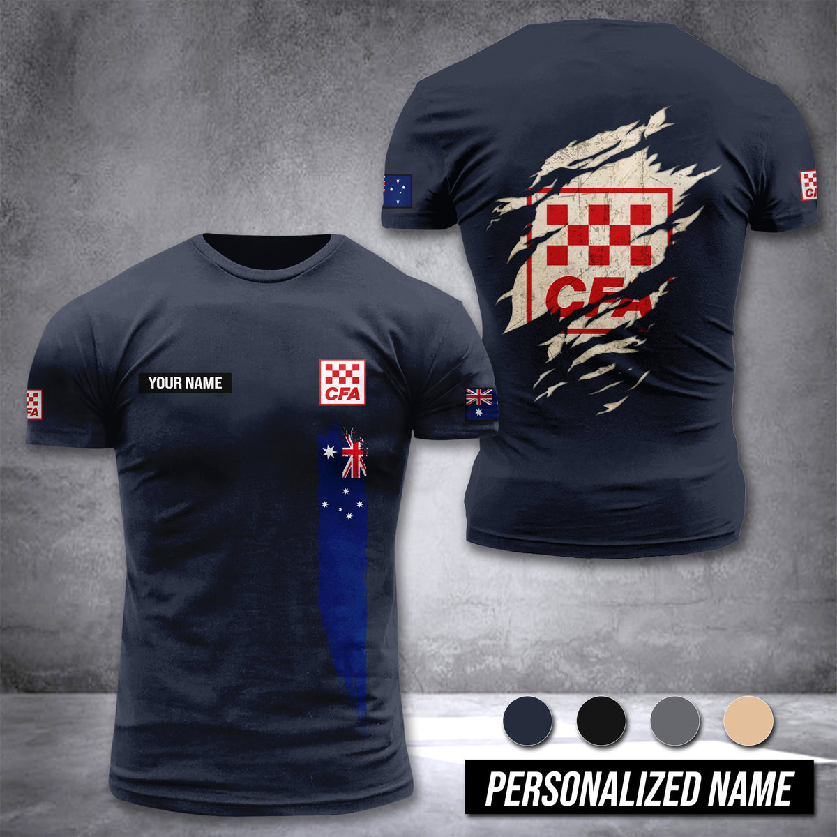 Country Fire Authority Australia customize T-shirt rack