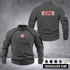 Country Fire Authority Australia Men’s Tactical Hoodie with Zip – Military Style Outdoor Fleece Pullover, Windproof, Warm & Long Sleeve