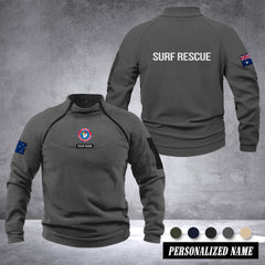 Surf Rescue Australia Men’s Tactical Hoodie with Zip – Military Style Outdoor Fleece Pullover, Windproof, Warm & Long Sleeve