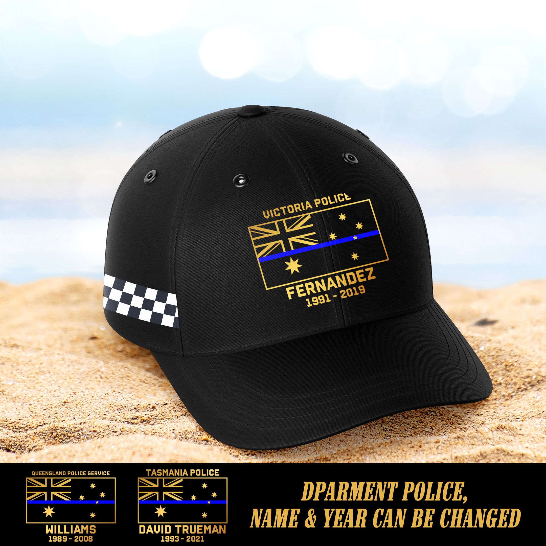 Blue Line Australia customize cap 3d printed 042