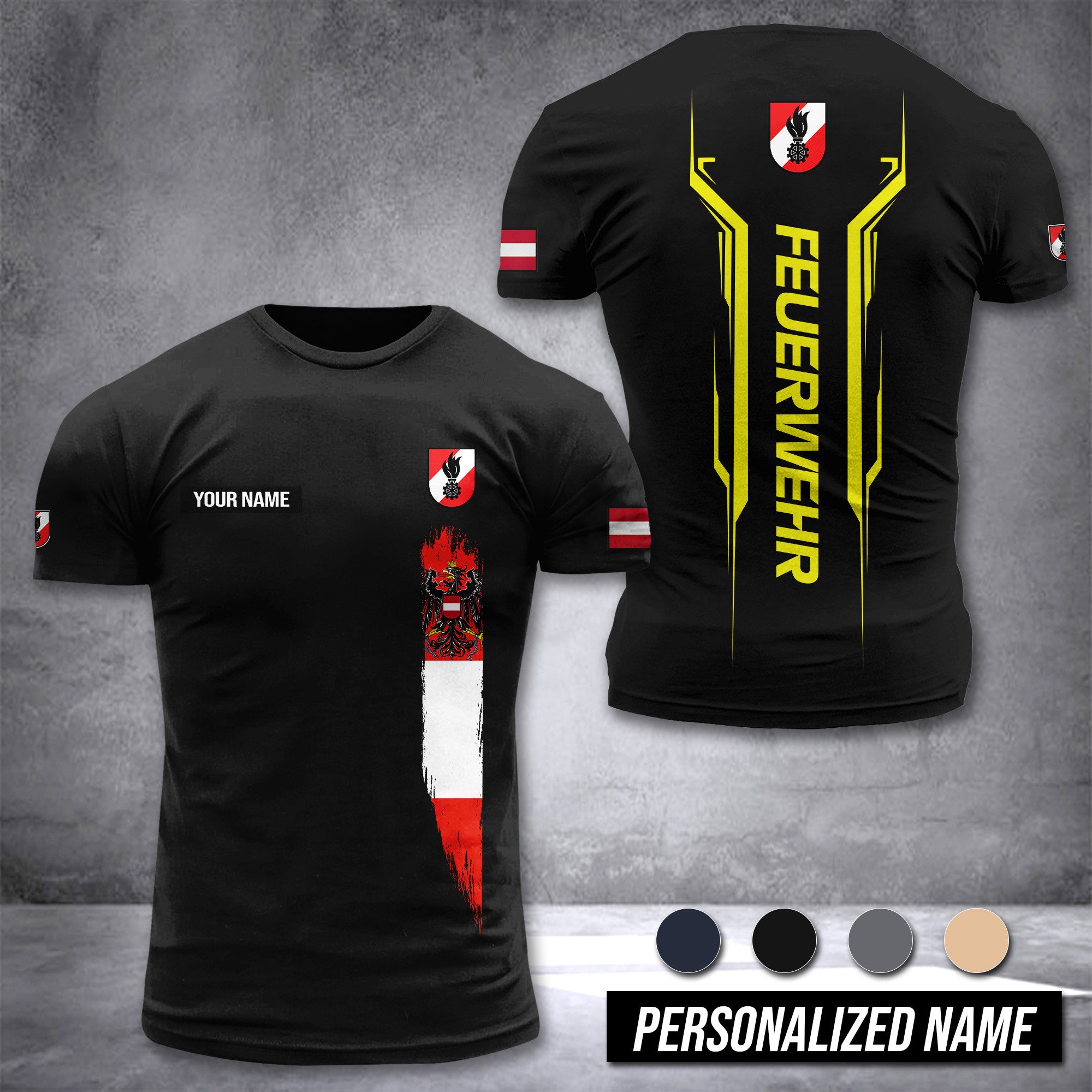 Firefighter Austria customize T-shirt nte