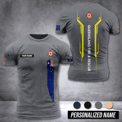 Queensland Fire And Rescue Australia customize T-shirt nte