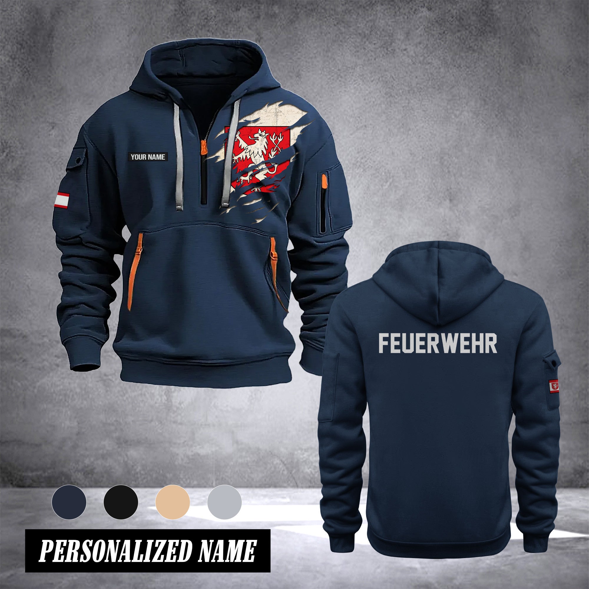Firefighter Heinsberg Germany customize Hoodie Half Zipper TH