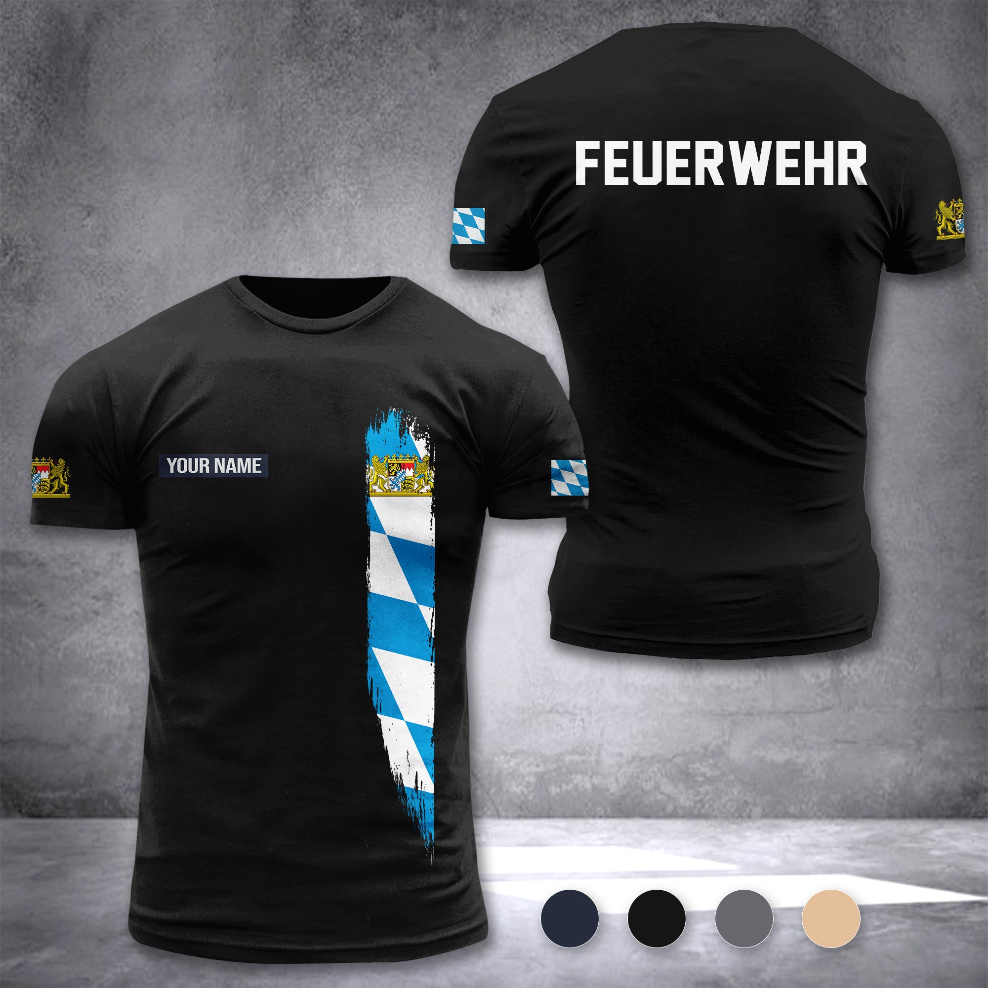 Firefighter Bavaria Germany customize T-shirt 2452