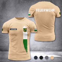 Firefighter Saxony Germany customize T-shirt 2452
