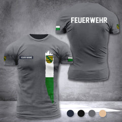Firefighter Saxony Germany customize T-shirt 2452
