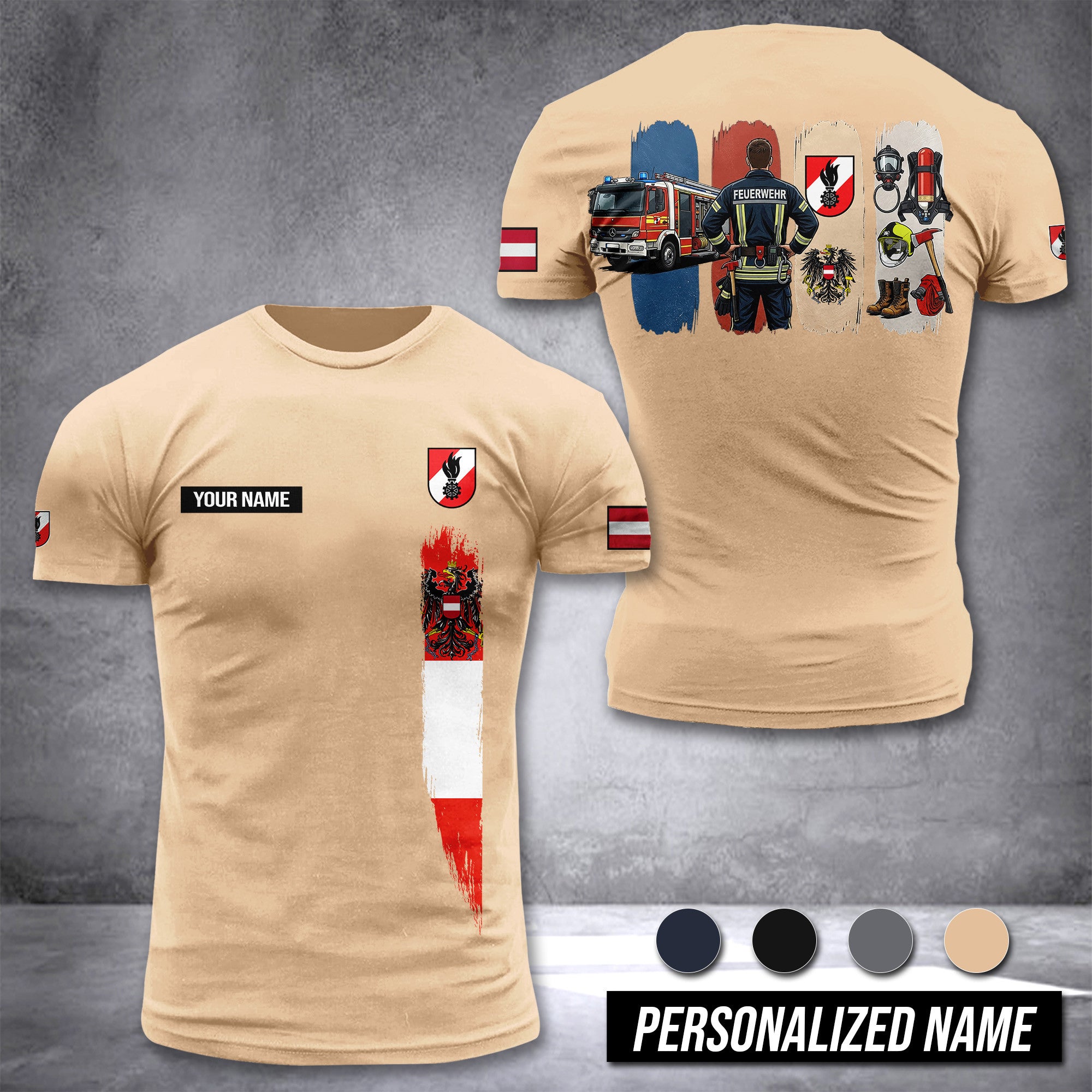 Firefighter Austria customize T-shirt 433