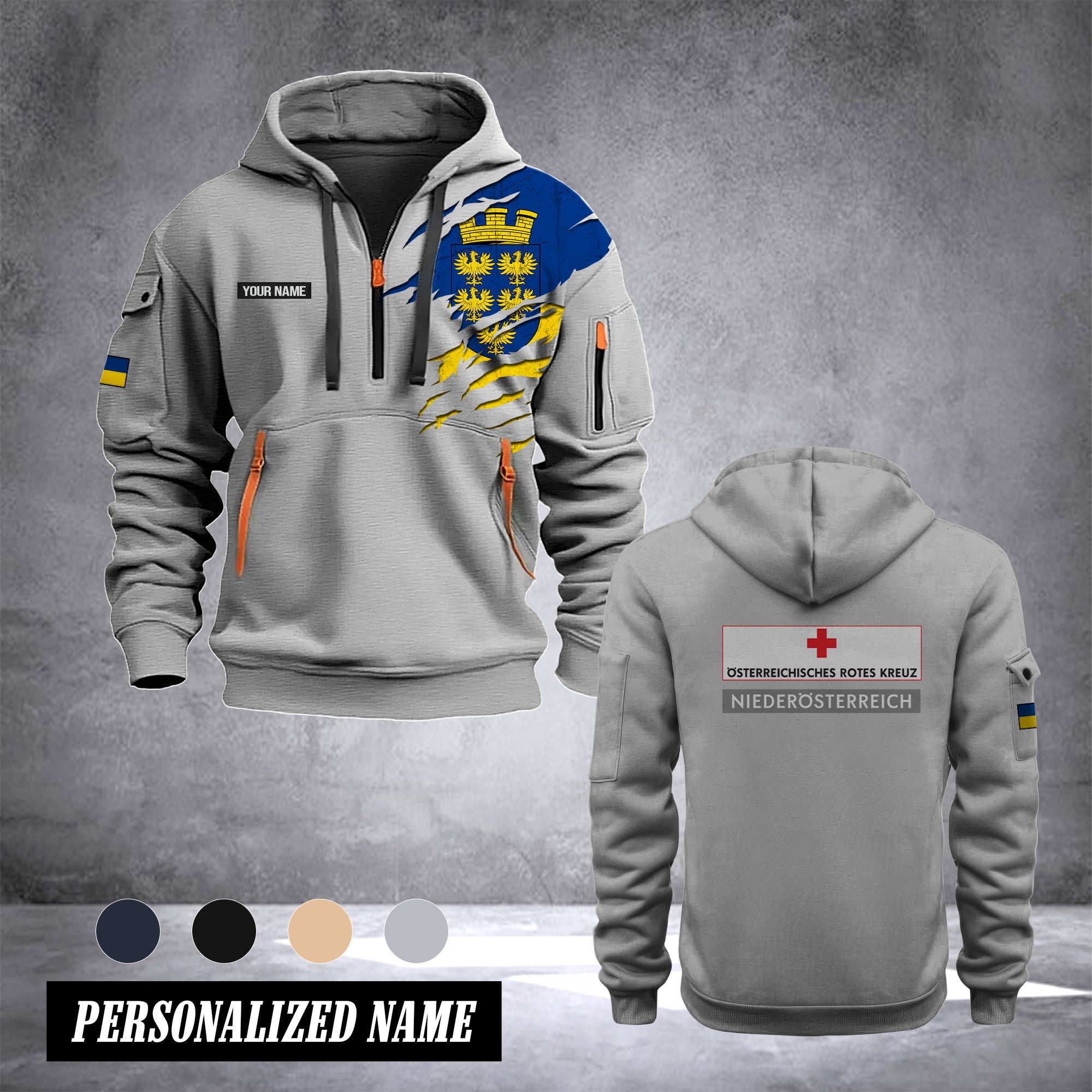 Rotes Kreuz Lower Austria customize Hoodie Half Zipper NLG