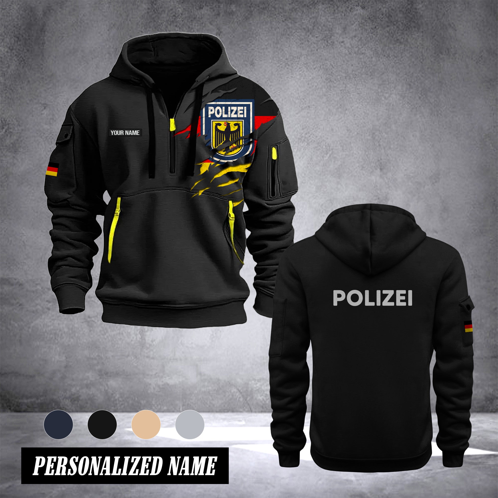 Polizei Germany customize Hoodie Half Zipper NLG