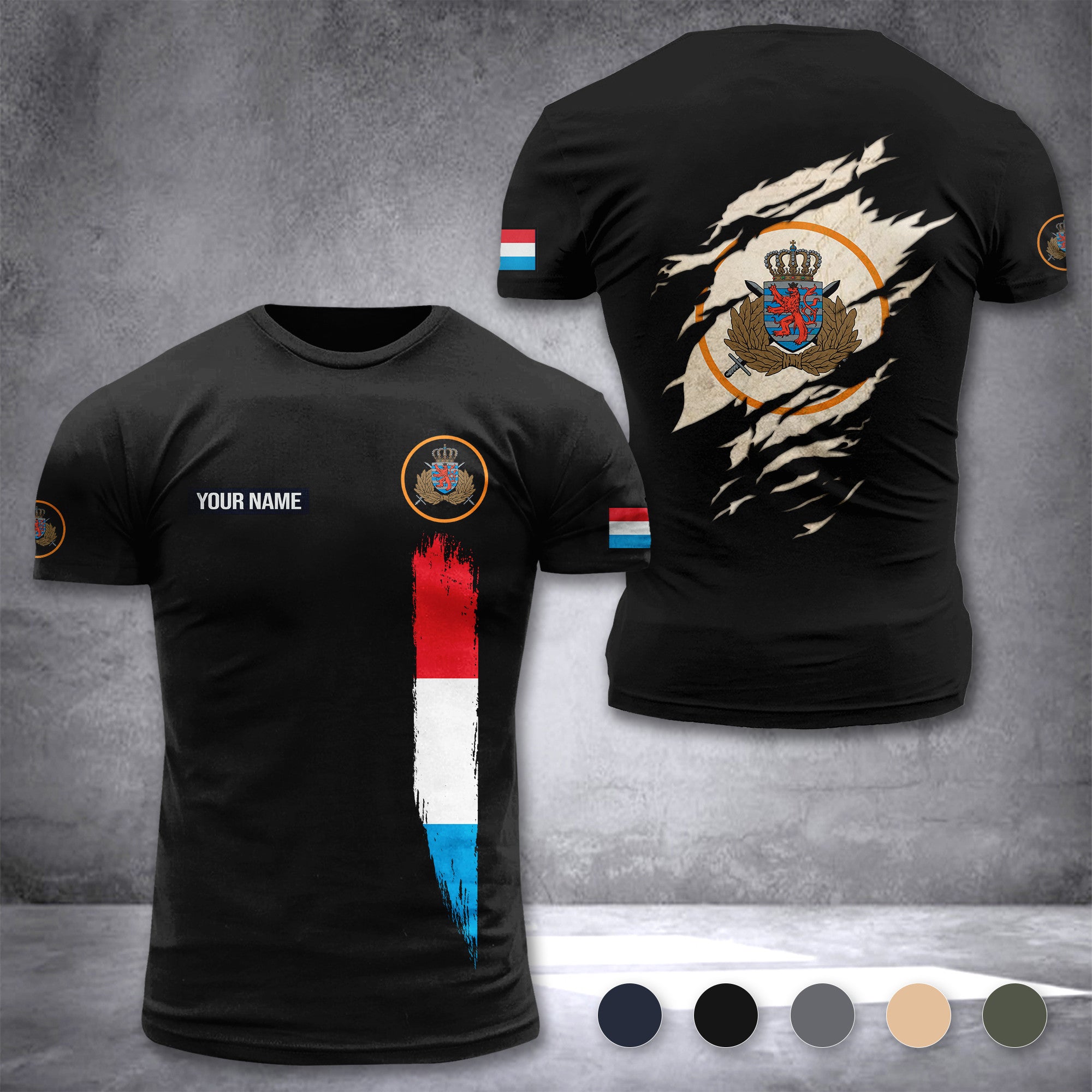 Luxembourg Army customize T-shirt 3d 148
