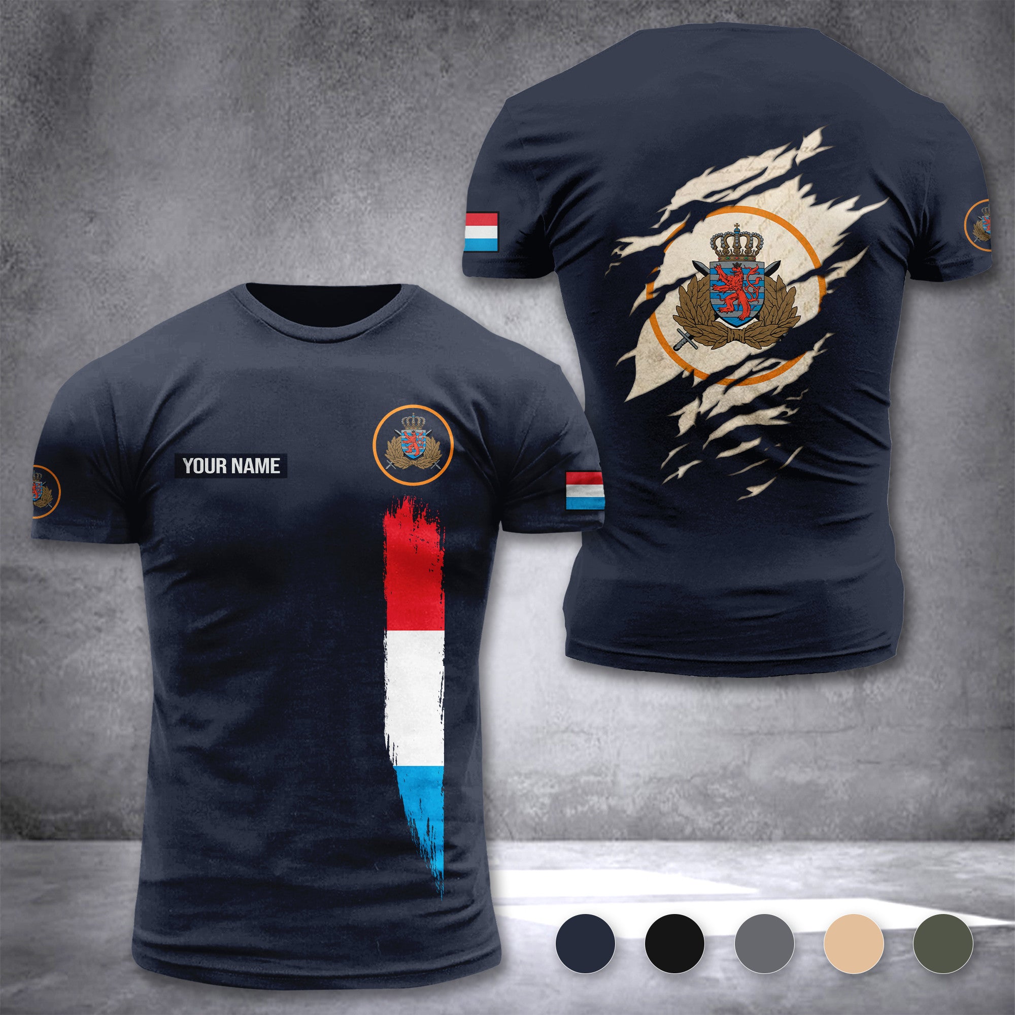 Luxembourg Army customize T-shirt 3d 148