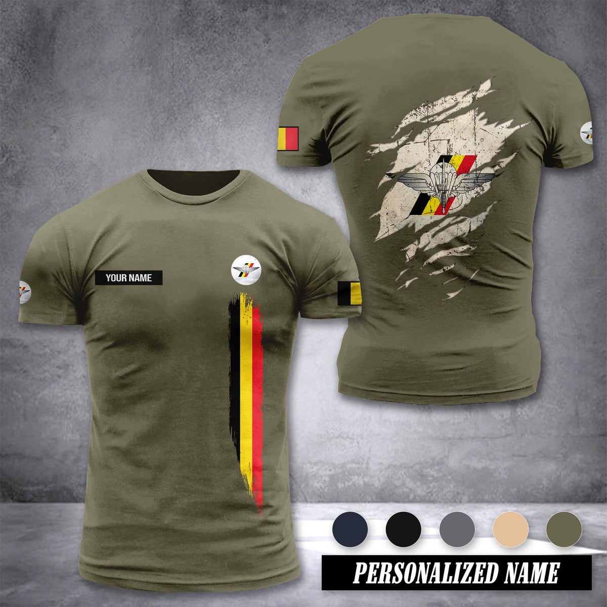 Special Operations Regiment Belgium customize T-shirt back