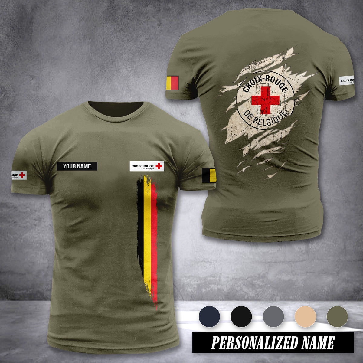 Croix-Rouge de Belgique Belgium customize T-shirt back