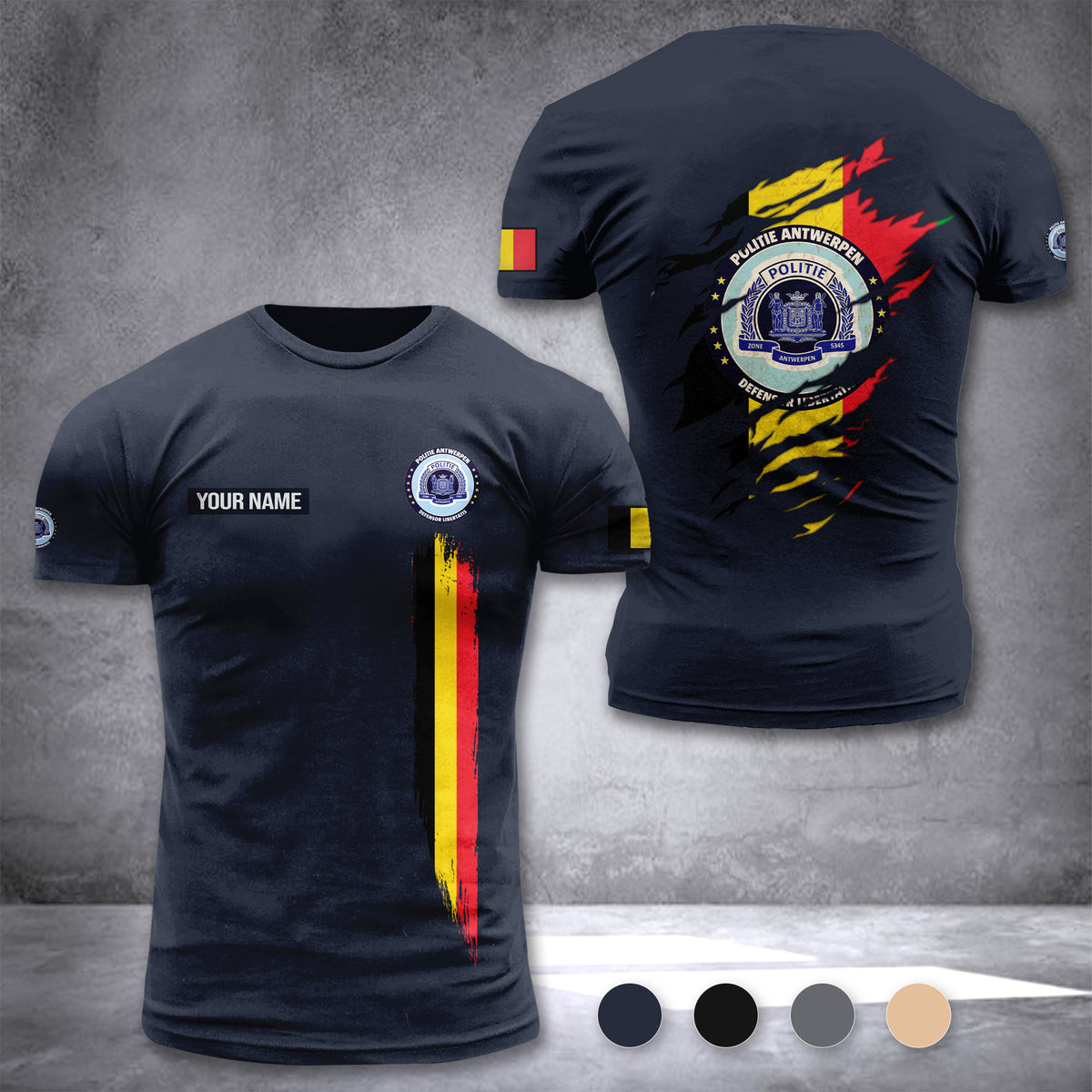 Politie Antwerpen Belgium customize T-shirt back
