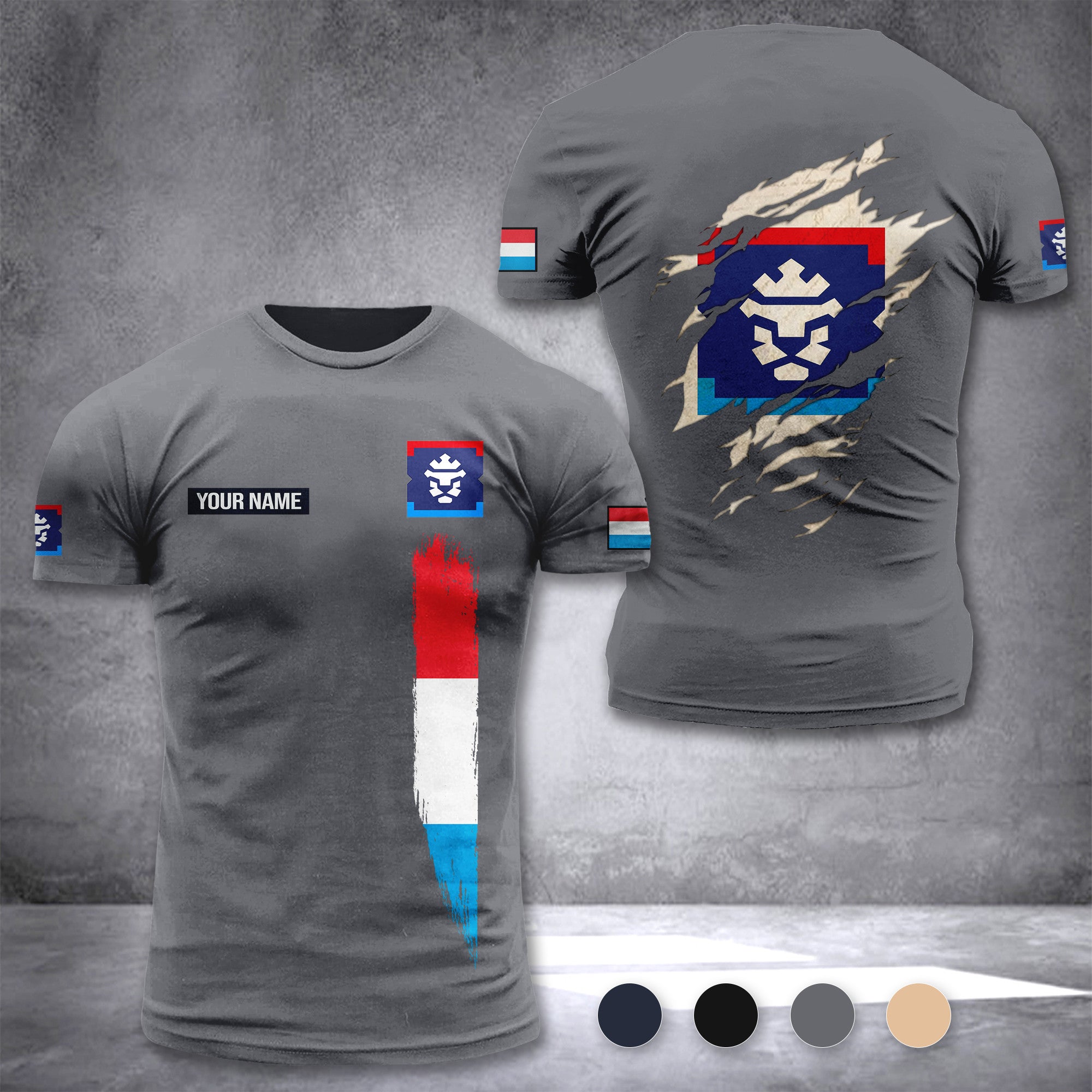 Luxembourg Firefighter customize T-shirt back