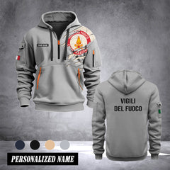 Vigili del Fuoco Italy customize Hoodie Half Zipper NLG
